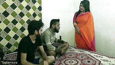 Indian hot xxx threesome sex&excl; Malkin aunty and two young boy hot sex&excl; clear hindi audio