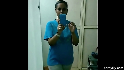 Indian College Girl Changing Her Sports Wear After Gym Homemade